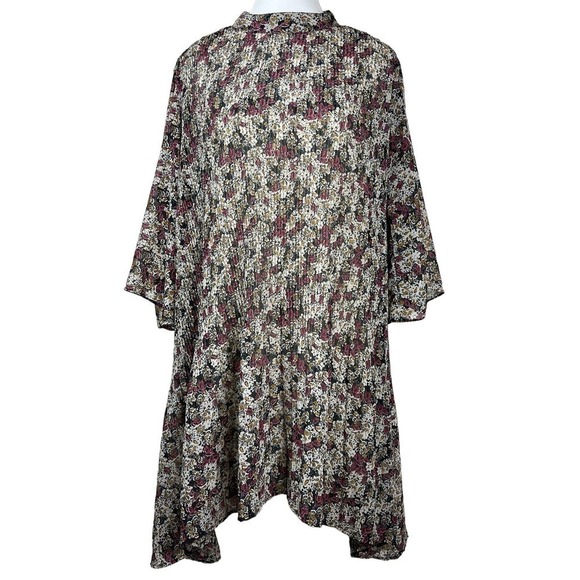 Zara Dresses & Skirts - Zara Mini‎ Dress Oversized Mock Neck Floral 3/4 Flare Sleeve XS